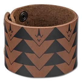 NA KOA Leather Cuff Wristband with Samoan Hawaiian Tribal Tattoo - Adjustable Wrist Size Looks Great on Men and Women