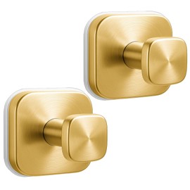 WingWider Shower Hooks for Inside Shower,Reusable Suction Cup Hooks for Glass Window,Mirror,Removable Towel Hooks for Bathroom,2 Pack(Gold)