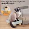 Litter Box Step, Litter Box Ramp/Catcher with Wooden Base, Anti-Tracking
