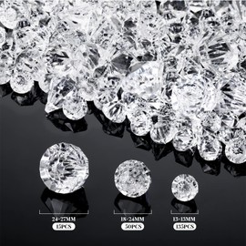 200 Pieces Vase Fillers Clear Diamond for Craft Multi Size Fake Diamond Decoration Crystal Gems Acrylic Diamonds for Wedding Birthday Favor (200 Pieces,0.5 Inch, 0.7 x 0.9 Inch, 0.9 x 1.06 Inch)