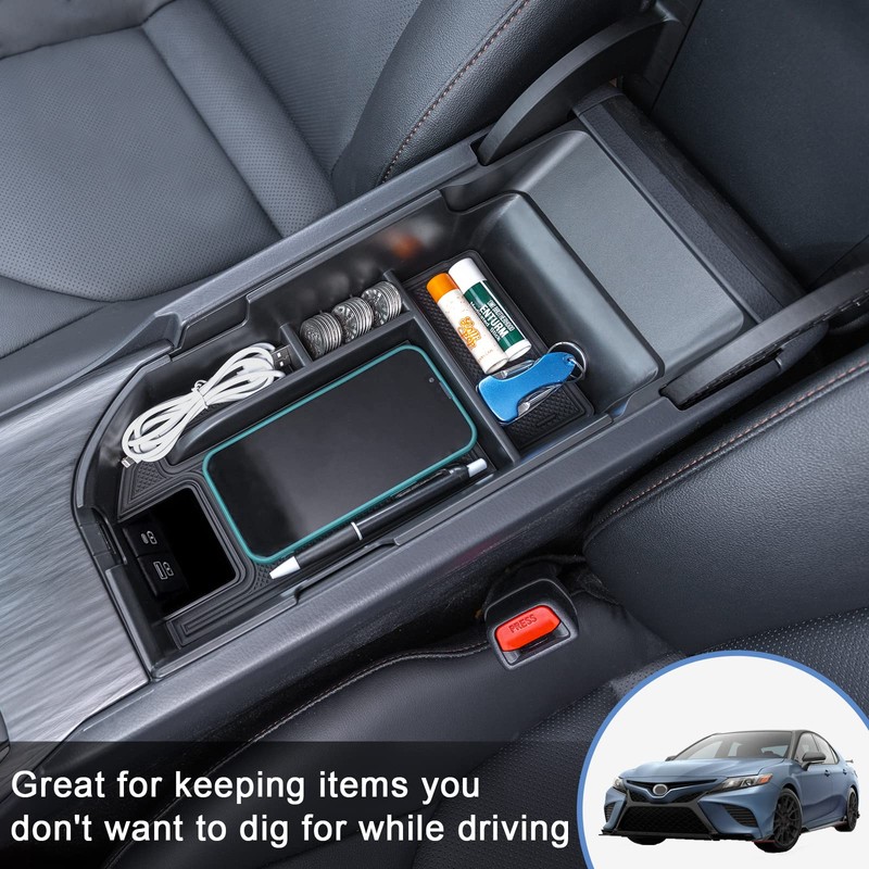 TOPINSTALL Center Console Tray Compatible with 2018-2024 Toyota Camry XLE