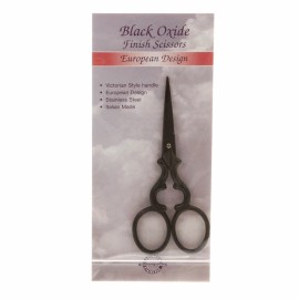 Tooltron 3 3/4 Inch Black Oxide Finish Victorian Style Embroidery Scissors