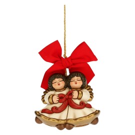 THUN - Christmas Decoration Pair Angel Maxi - Ceramic - Christmas Line - Living Room Decoration of the House - 7.7 x 3.9 x 6.9 cm H