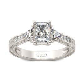 Jeulia Ladies Sparkly Cut Sterling Silver Cubic Zirconia Diamond Bridal Proposal Engagement Ring Anniversary Infinity Jewelry with Gift Box, Other