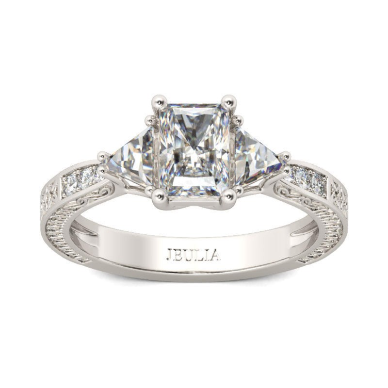 Jeulia Ladies Sparkly Cut Sterling Silver Cubic Zirconia Diamond Bridal