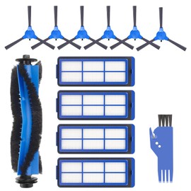 ARyee 12PCS Replacement Accessories for Eufy RoboVac 11S Max，RoboVac 15C Max, RoboVac 30C Max, Eufy G10 G30 Hybrid, Includes 4 Filters, 6 Side Brushes, 1 Main Brush,1 Cleaning Brush