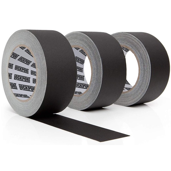 Lockport Black Gaffers Tape 3 Pack – 90 Ft x