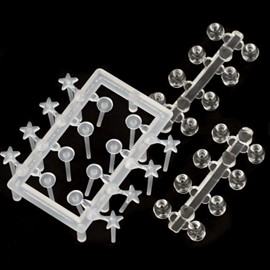 Hero Clear Earrings Star & Flat 16 Pcs Set of 2 P452