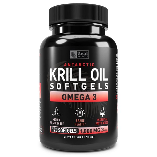 Antarctic Krill Oil 1000mg (120 Softgels) Omega 3 Krill Oil