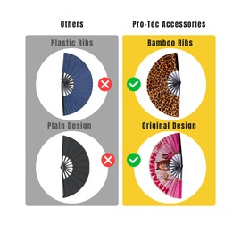 Decorative Rave Hand Fan – Large Folding Fans for Festivals, Drag Queen & Burlesque – Cute Holographic Rave Accessories for Women and Men (Colorful Rave)