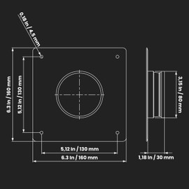 Duct Connection Flange Diameter 80 mm, Galvanised Steel, Straight or Flexible Pipe Flange for Heating, Cooling and Ventilation Systems (8 cm)