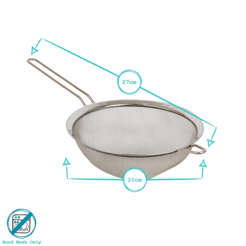 Argon Tableware 1x 20cm Stainless Steel Sieve - Metal Fine