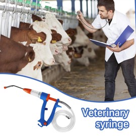 Automatic Livestock Syringe Feeder - 20ml Continuous Veterinary Syringe - Continuous Syringe Feeder for Cattle Goat Cow, Livestock Dose Syringe, Livestock Syringe Injector