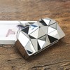 Women Lattice Silvery Clutch Purses - Geometric Lattice Metal Clutch