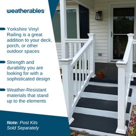 Weatherables Yorkshire Porch and Deck Railing Kit – Vinyl Railing Kit for Decks, Porches, Balconies, and More, Versatile Outdoor Railing (White, 36” x 4')