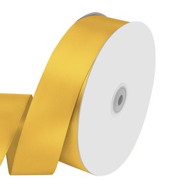 KMER LIFE 1-1/2" Wide x 100 Yards Single Faced Polyester Yellow Satin Ribbon, Perfect for Wedding, Gift Wrapping, Bow Making & Other Projects (Yellow)