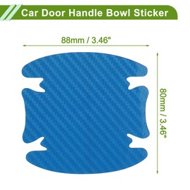 HOPESPANNER Universal 80x88mm Car Door Handle Bowl Sticker Anti-Scratches+Auto Door Handle Protective Film 4 Pcs Light Blue
