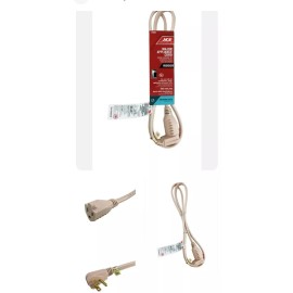 ACE 12 Pack Ace 3' MAJOR APPLIANCE CORD, AWG 14/3 SPT-3, 15A/125V/1875W Lot of 12