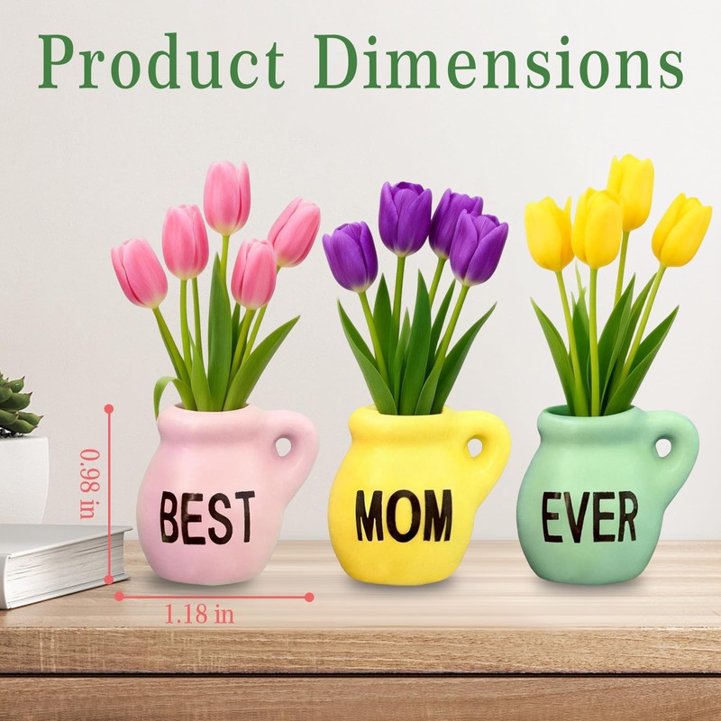Mom Gifts from Daughters, Mini Vase Magnets for Fridge,Best Mom