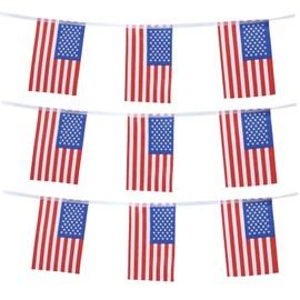 WHAMVOX 1 String American Flag Bunting Decoration Sturdy Independence Day Banner String Flags for July Celebrations Elegant Photo Props Reusable Easy to Clean