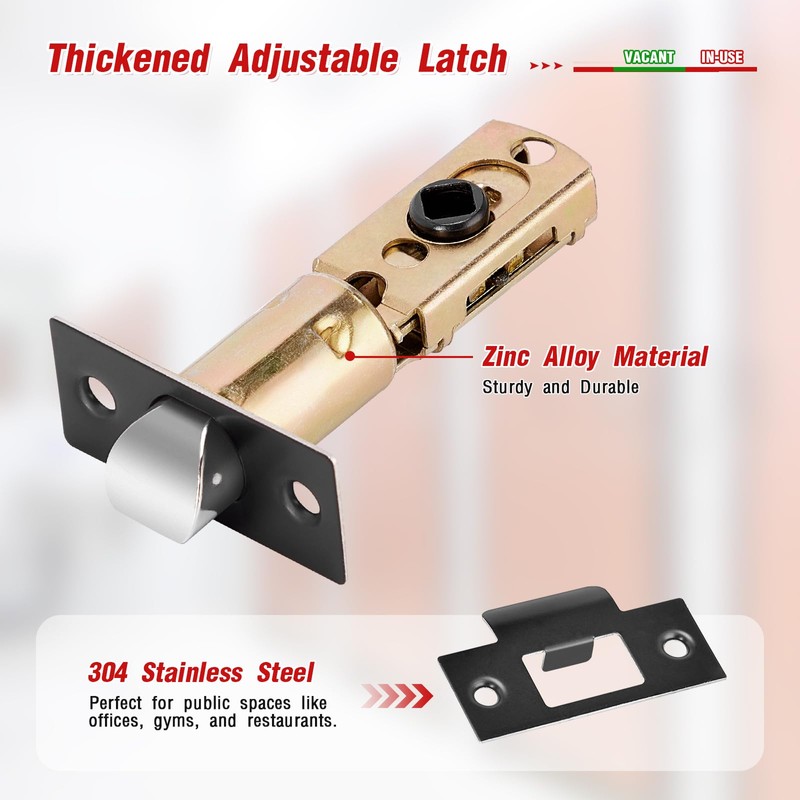 Aglehome Bathroom Indicator Privacy Door Lock, Vacant Occupied Bathroom Lock,