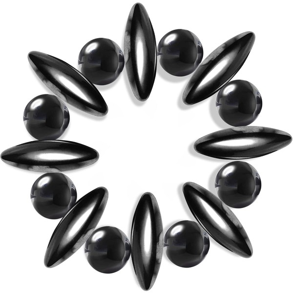 Rattle Magnets Spinning Buzzing Snake Eggs, 16Pcs Fridge Magnets Educational Science Toy Stress Relief Fidget Toy (Magnetic Ball+Ellipse)