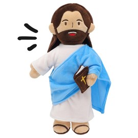 Yelakey Jesus Plush Speaks 20 of Jesus' Bible Verses and 3 of Bible Music Jesus Doll Stuffed Animal to Teach Suitable for Church Sunday School Religious Easter Gift ,OutdoorFun:_Brown and Red