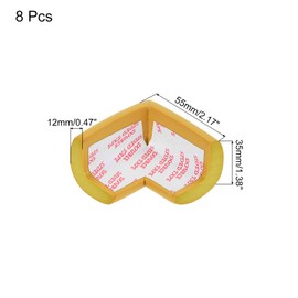 MECCANIXITY 8 Pack Soft Corner Protector, Rubber Foam Furniture Proofing Corner Guards Edge for Fireplace Table Stair, Brown