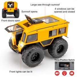 LOVEPOSELY 1:24 Sherp All Terrain Off Road Vehicle Diecast car Model, Collecting Diecast Pull Back Beach Motorcycle Toys Car for Kids Boys Girls (Yellow)