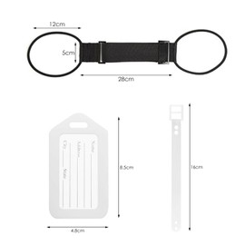 1 Black Luggage Strap And 1 White Luggage Tag, Adjustable Elastic Luggage Straps, Luggage Straps, Luggage Tags, Luggage Accessories