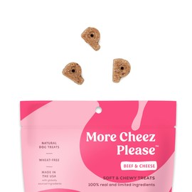 Poke's More Cheez Please Treats for Dogs, Limited Ingredient & Natural Dog Treats, Wheat-Free & Made in The USA, Beef & Cheese Soft & Chewy Treats, 8oz