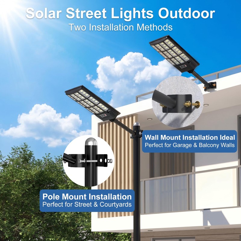 Joric Solar Street Lights Outdoor, IP67 Waterproof Solar Powered Light