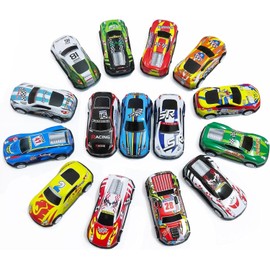BECILES 16-Piece Stunt Toy Car Alloy, Small Toy Cars, Toy Cars Set, Pull Back Toy Cars Metal, Mini Toy Cars for Educational Game of Toddlers (Mixed Style)