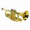 Gold Kid Trumpet Toy with 4 Colored Keys Interesting Educational