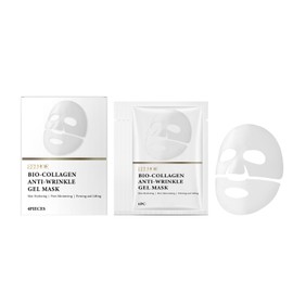 Bio-Collagen Anti-Wrinkle Gel Mask, 4 Pieces, Locks Moisture For A Long Time And Improves Skin Moisture, Improves Skin Texture And Increases Skin Smoothness