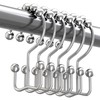 Titanker Shower Curtain Hooks Rings, Rust-Resistant Metal Double Glide Shower