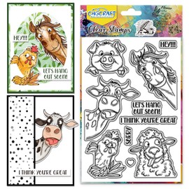 CHGCRAFT Funny Animal Clear Stamps Peek Animal Transparent Stamps Silicone Clear Stamp Seals for Carding Making DIY Scrapbooking Photo Album Decoration, 4.3x6.3 inch