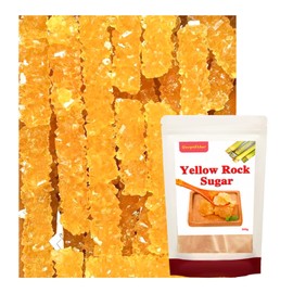 Yellow Rock Sugar 350g/12.35oz, Large Pure Cane Crystal Sweetener for Pho, Tea, Mulled Wine, Coffee & Asian Cuisine
