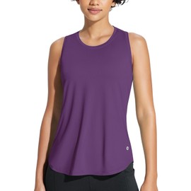 baleaf Women's Workout Tank Top Racerback Tops Sleeveless Running Shirts Loose Fit Yoga Athletic Gym Sports Purple XL