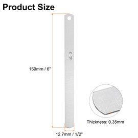 sourcing map 8 Blades Metric Steel Feeler Gauge, 0.35mm Thickness Filler Gauge, Offset Valves, Guitar Gauge Gage Measuring Tool, for Gap Width Thickness Measuring