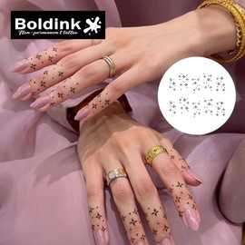 Boldink Semi-permanent tattoos, realistic fake tattoos, last 7-15 days, waterproof non-reflective temporary tattoo stickers, cruelty-free, uniquely designed exquisite packaging（Stars 3）
