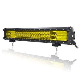 SKYWORLD LED Light Bar, 20 inch 288W Triple Row 7D Yellow Amber Flood Spot Combo Beam Off Road Work Driving Fog Lights for Polaris RZR Car ATV UTV SUV Truck Boat Vehicles 4x4 12V 24V