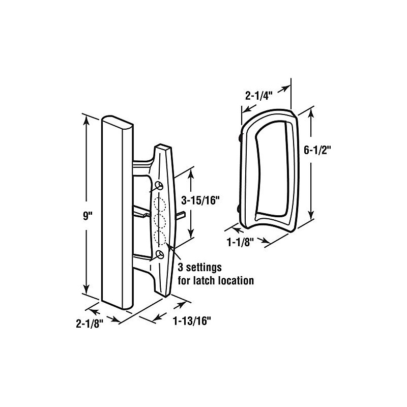 Prime-Line C 1131 Sliding Glass Door Handle Set – Replace