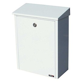 Qualarc ALX -200-WH Top Loading Wall or Post Mount Locking Galvanized Steel Mailbox, White