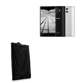 BoxWave Case Compatible with Panasonic Eluga C - Velvet Pouch, Soft Velour Fabric Bag Sleeve with Drawstring - Jet Black