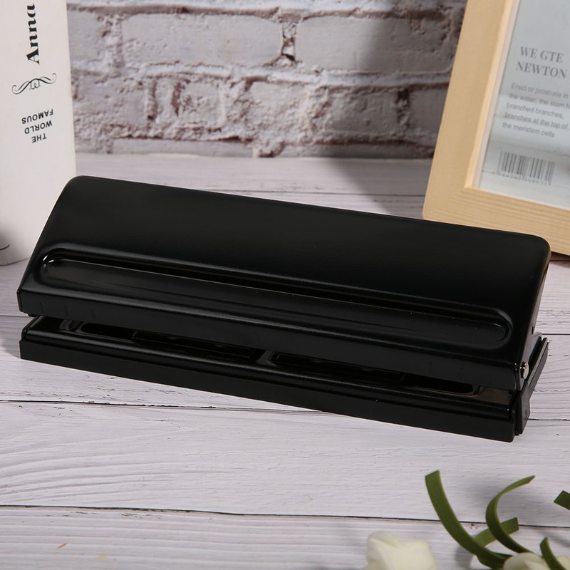 Six Hole Adjustable Punching Machine Paper Puncher Office Supplies Black