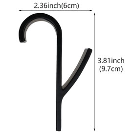 DonLeeving 6 Pieces Bath Hook Holder Plastic Heated Towel Rail Radiator Hooks Tubular Bath Hook Holders Crook Grab (Black)