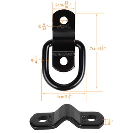 JCHL D Rings Tie Down Anchors Hooks for Trailer Truck Bed Bracket Enclosed Points Pickup Camper Surface Mount D-Ring Heavy Duty 1/4" 2400 Pound Capacity (4-Pack)