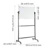 Happybuy Rolling Magnetic Whiteboard, Double-Sided Mobile 36x24 Inches, Adjustable Height