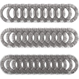 30 piezas de tiras de pestañas para muñecas Reborn Doll Art Doll Eye Lashes para muñecas DIY DIY 3 longitudes de pestañas 200 mm x 10 mm/8 mm/5 mm, negro